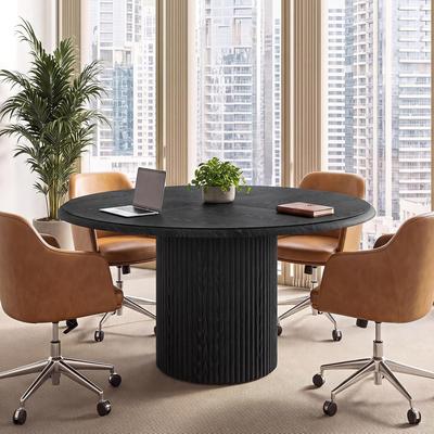YUZHOU 47-Inch Round Conference Table, Modern Meeting Table for 4-6 People