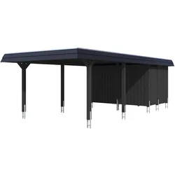Skan Holz Wendland 409cm inkl. Abstellraum anthrazit schwarze Blende Holzcarport