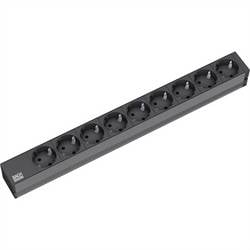 BACHMANN 19 Steckdosenleiste 9fach, ohne Schalter, schwarz, GST18 800.2383