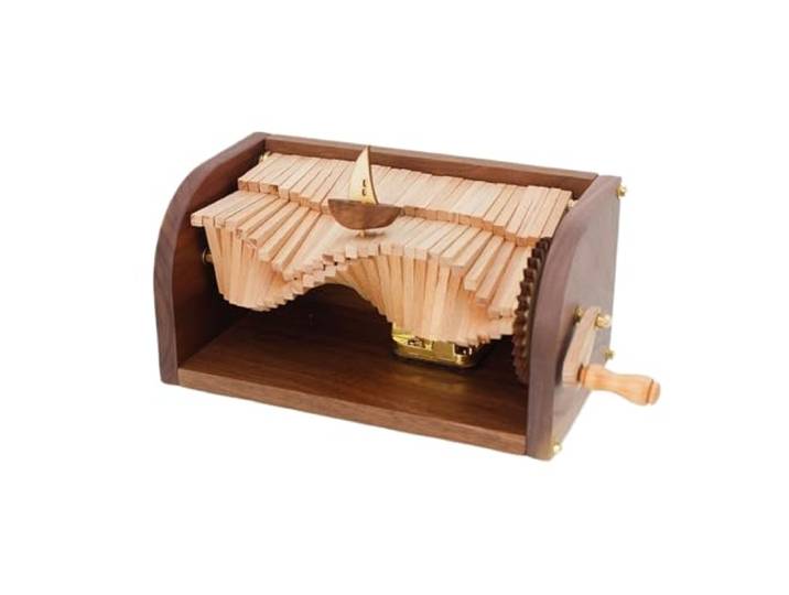 VNCdfhETs Dekorative Spieluhr Kreative Handgekurbelte Spieluhr Aus Holz, Phonograph, Mechanisches Uhrwerk Musikalisches Erinnerungsstück(Multi-Colored)