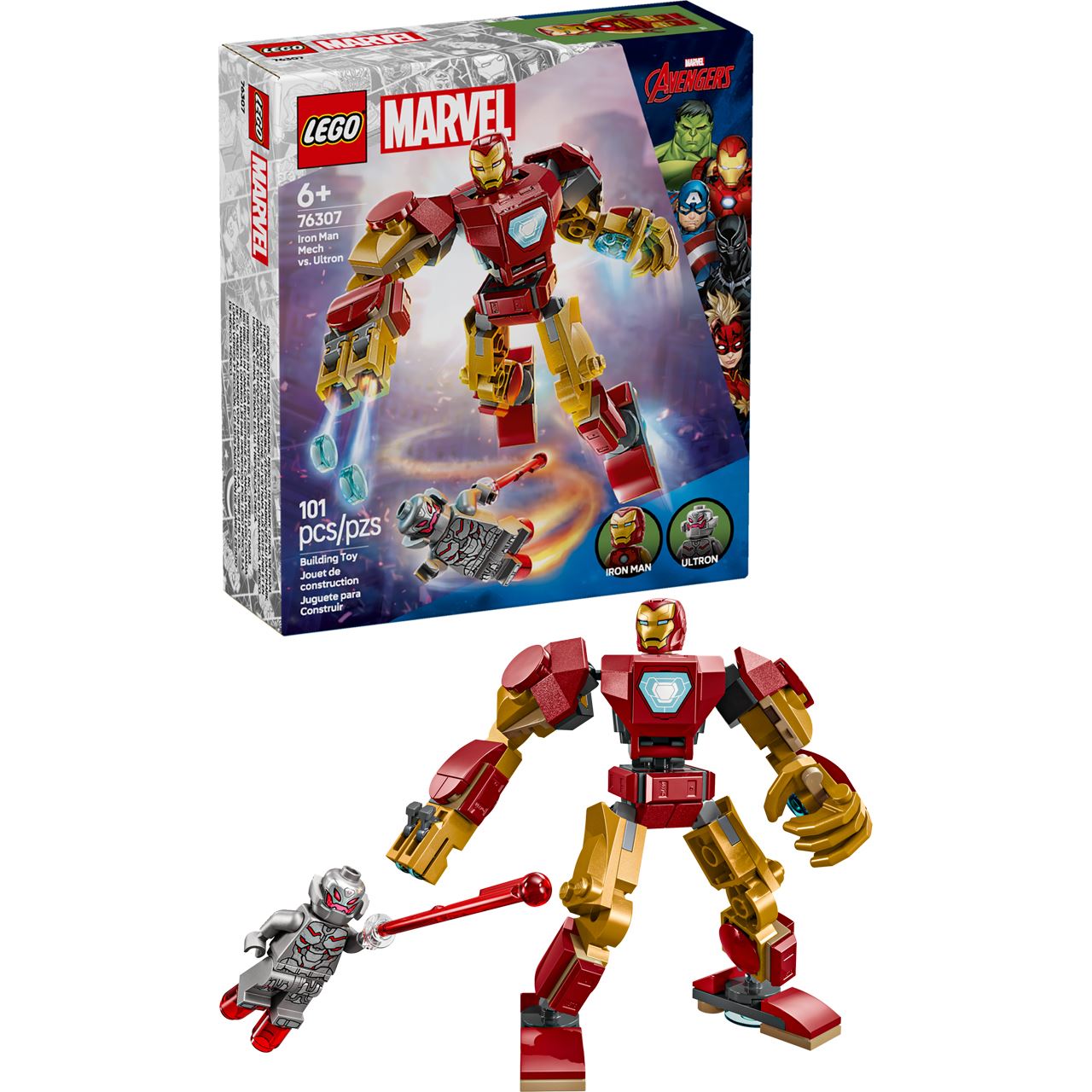 LEGO Marvel 76307 Iron Man Mech vs. Ultron - Superhelden Spielzeug