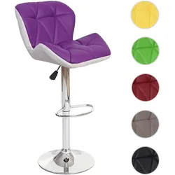 Barhocker HWC-A92, Barstuhl Tresenhocker, höhenverstellbar Kunstleder ~ lila