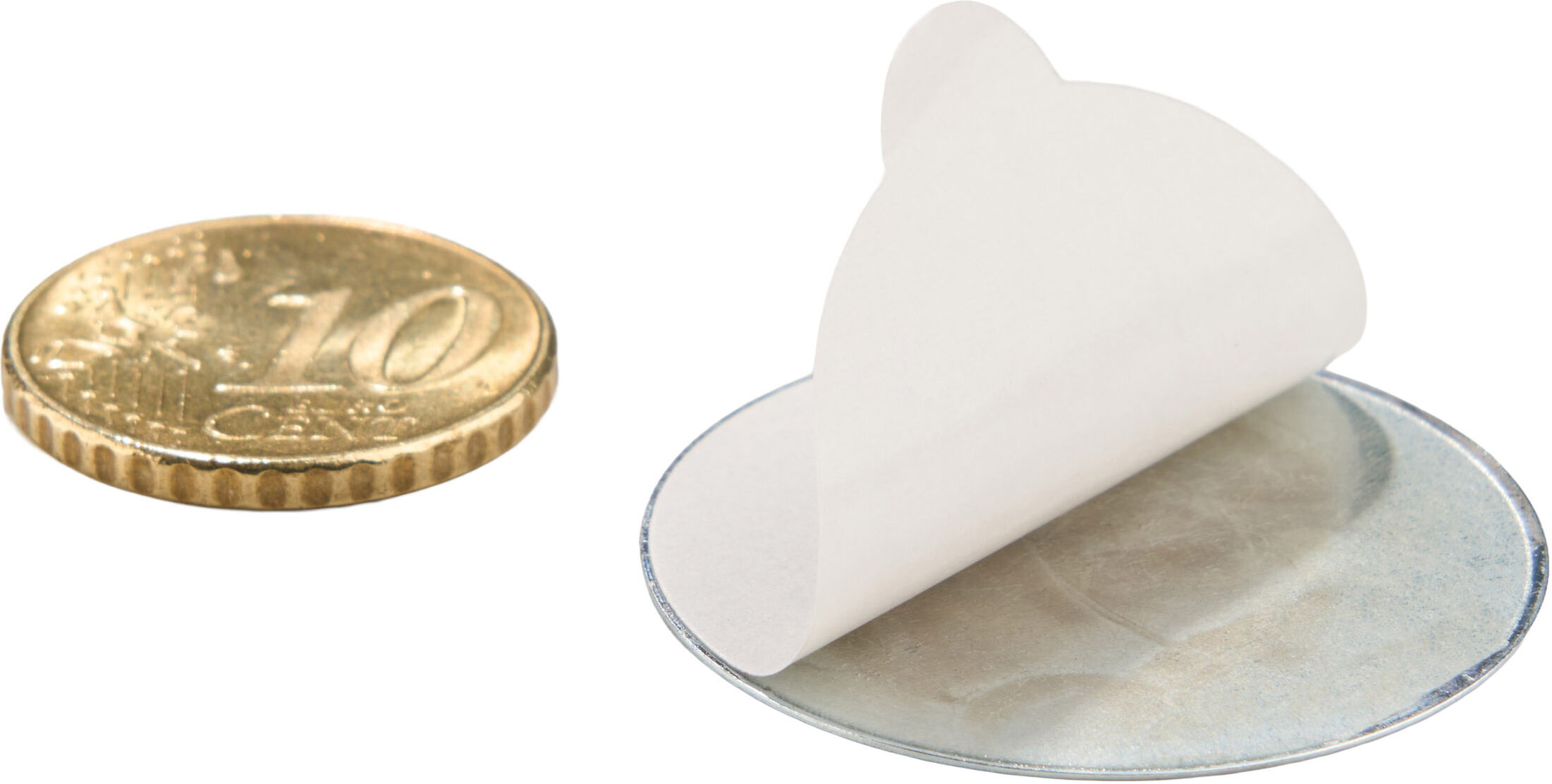 SPRINTIS 100 Unités - Pastille métallique adhésive 31 mm, acier, argent