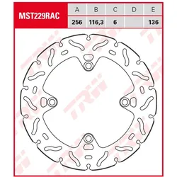 TRW Bremsscheibe MST229RAC mit Zulassung