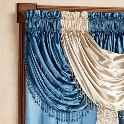 Touch of Class Portia II Waterfall Valance 48 x 30, 48 x 30, Sapphire