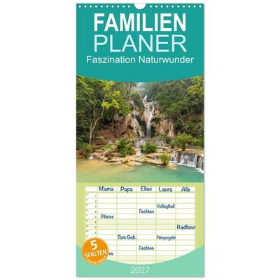Familienplaner 2027 - Faszination Naturwunder mit 5 Spalten (Wandkalender, 21 x 45 cm) CALVENDO