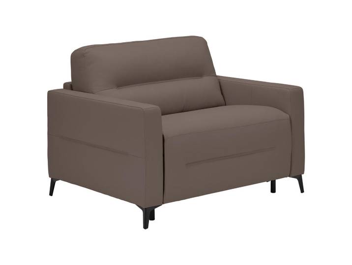 Novel Schlafsessel, Schlamm, Metall, Echtleder, Rindleder, Uni, 115x89x97 cm, Liegefunktion, Wohnzimmer, Sessel, Schlafsessel