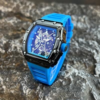 Friendly Fresh Finds Light Luxury Mens Watch With Wine Barrel Dial And Night Glow Sports Calendar blue1