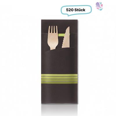 Blanc HYGIENIC Bestecktasche mit integrierter Serviette, 8,5 x 20 cm, 520 Stück, unbedruckte