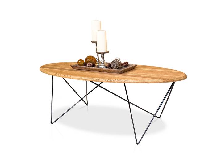 DOBBIN Couchtisch, Material Massivholz / Metall, Eiche geölt /