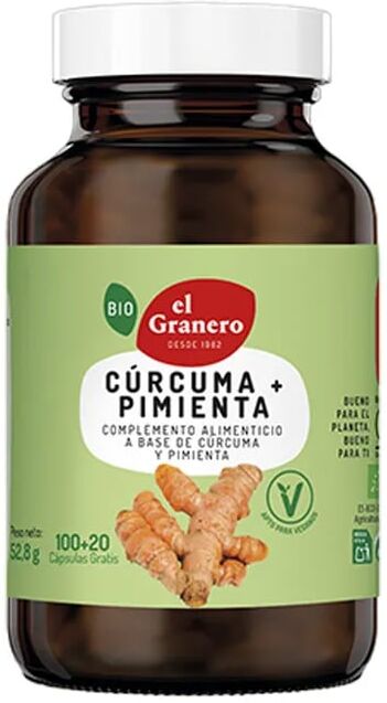 El Granero Integral CÚRCUMA + PIMENTA BIO 120 Cáps