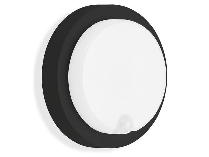 LED Außenwandleuchten Bewegungssensor IP44 Ø17cm 12W schwarz Telefunken
