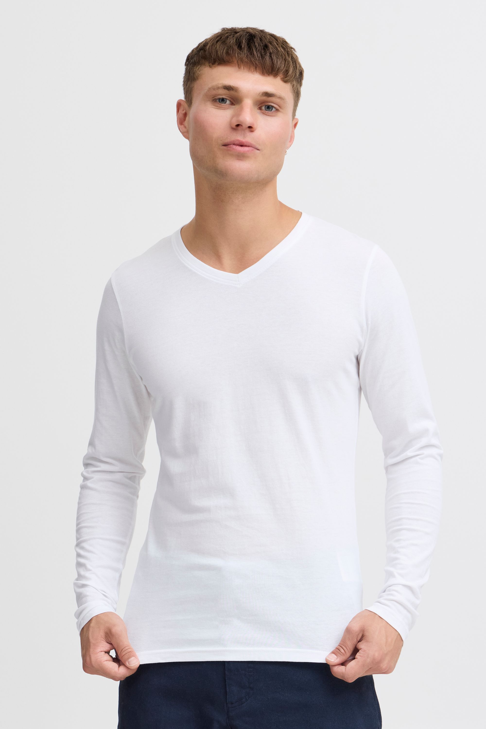 !solid V-Shirt SOLID "V-Shirt SDBasil", Herren, Gr. XXL, weiß, Obermaterial: 100% Baumwolle CO., Shirts V-Shirt
