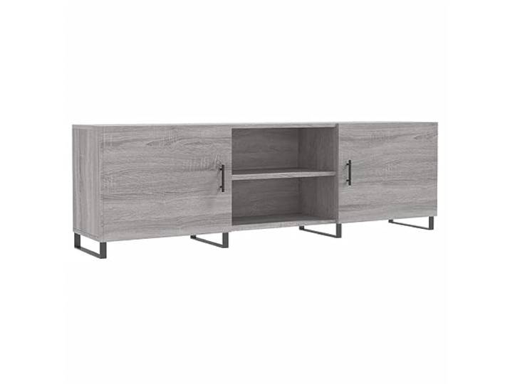 GHVBNMF TV-Lowboard Grau Sonoma 150x30x50 cm TV-Schrank mit Tür Modernes Mediaboard in Grau Sonoma mit 4 Fächern und stabiler Oberplatte für Wohnzimmer und Schlafzimmer.
