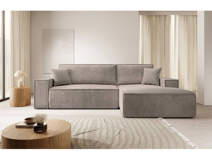Selsey Ecksofa FARESE NEW, mit Schlaffunktion, Bettkasten und tierfreundlichem Cordbezug, 267 cm