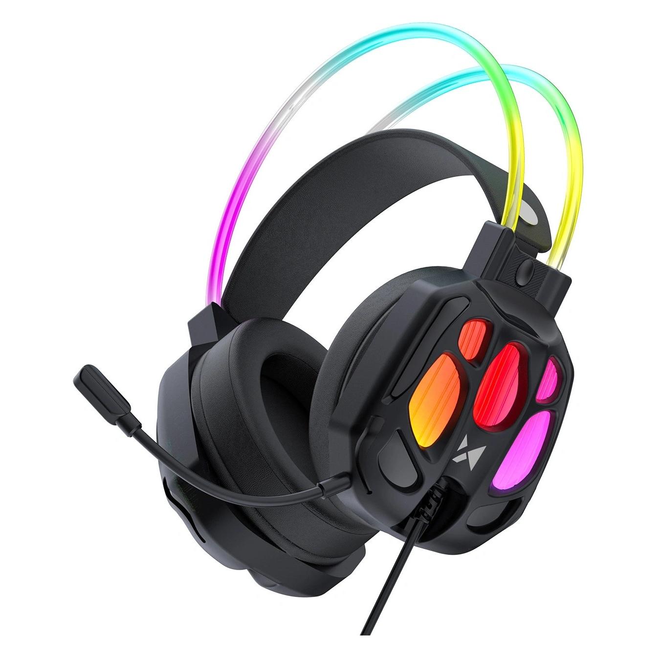Wozinsky WSG-1118 Kabelgebundene Gaming-Kopfhörer mit Mikrofon und RGB-Hintergrundbeleuchtung - Schwarz (Kabelgebunden) (1409315874)