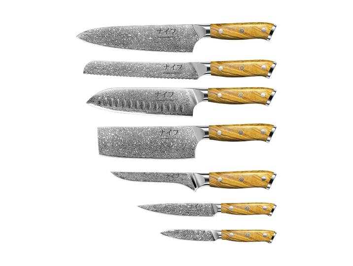 Hâws Ensemble de couteaux Damascus By Hâws 7 pièces Brun-acier inoxydable