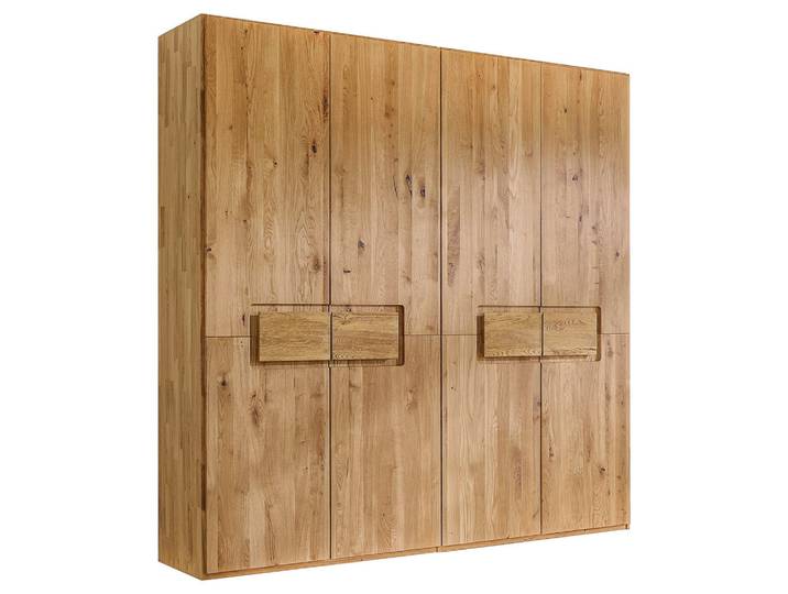 Livetastic Drehtürenschrank, Eichefarben, Holz, Wildeiche, massiv,vollmassiv, massiv, 4 Fächer, 202x223x62 cm, erweiterbar, umfangreiches Zubehör erhältlich, in verschiedenen Größen erhältlich, individuell planbar, Holzmöbel, Holzschränke, Kleiderschränke Holz