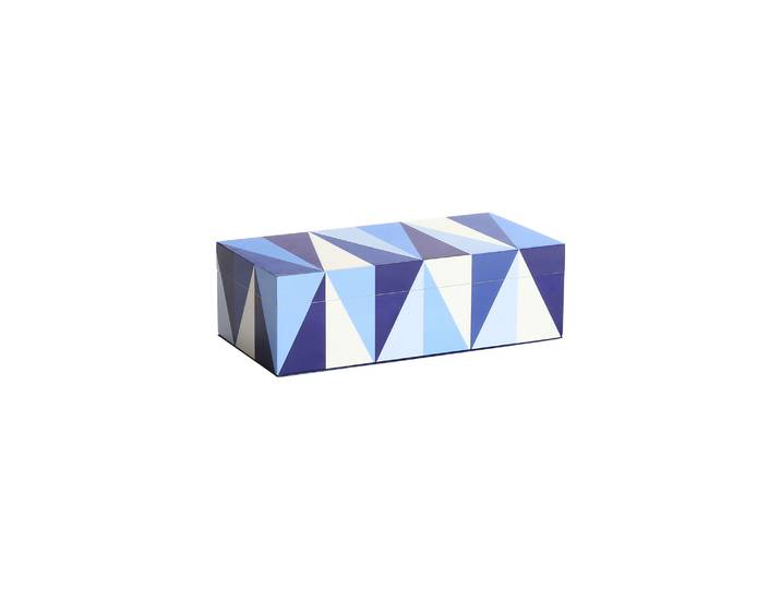Jonathan Adler - Boîte Sorrento - Bleu - Bois laqué - Designer Jonathan Adler
