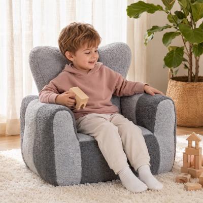 Kodotan sofa Child Bean Bag Chair, Comfy Teddy Beanbag Chair for Kids, Lovely Lazy Sofa with with a Color-Block, Heart-Shaped Backrest