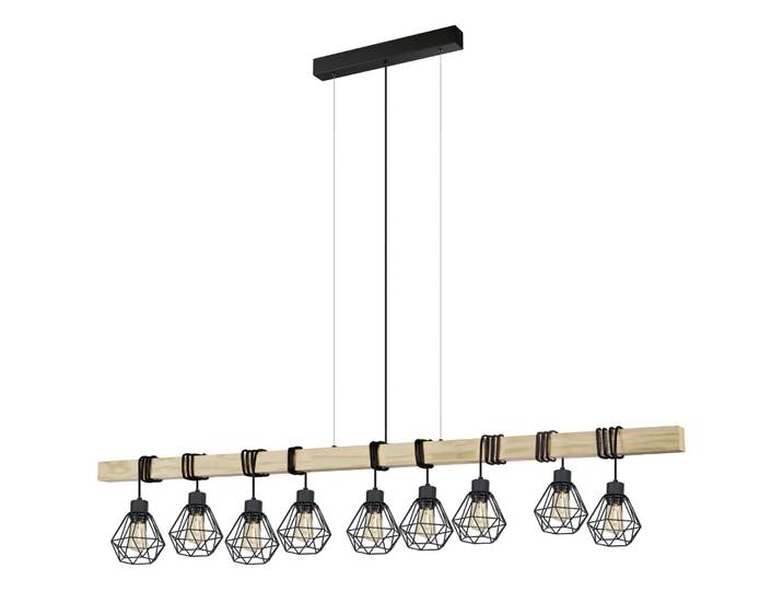 Eglo Pendellampe Townshend 5 Braun/schwarz Holz/Stahl B 20 cm