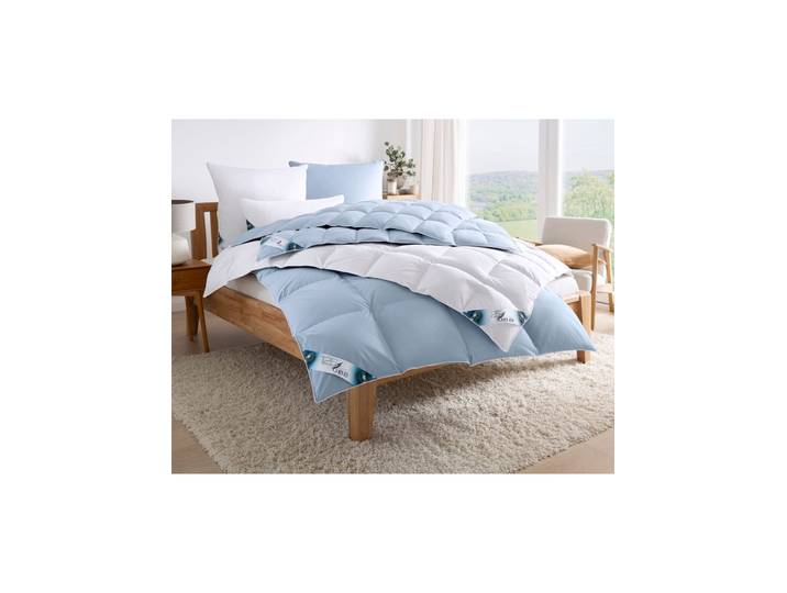 Federbettdecke OBB Gr. 3, blau, B:155cm L:220cm, 100% Baumwolle, Bettdecken, Federbettdecke