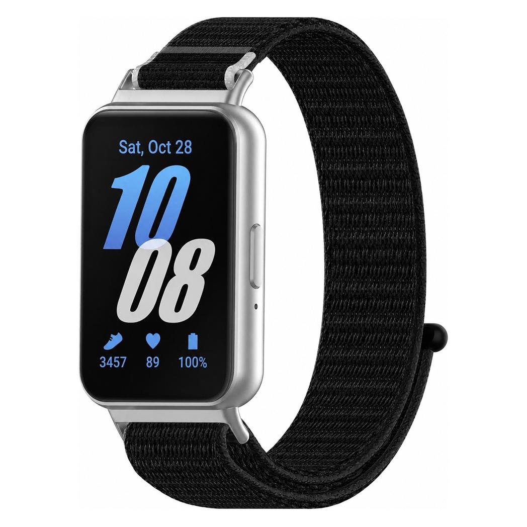 Techsuit - Watchband 22mm (W080) - Samsung Galaxy Fit3 - Black (22 mm, Textile) (70625421)