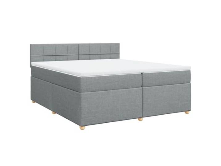vidaXL Boxspringbett mit Matratze Hellgrau 200x200 cm Stoff