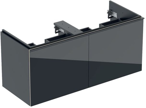 Geberit Acanto Waschtischunterschrank 500613161 119x53,5x47,6cm, Glas schwarz - schwarz matt