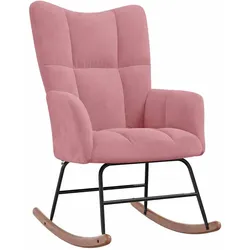 vidaXL Schaukelstuhl Samt Rosa