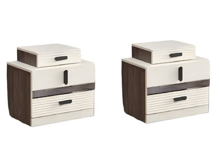 Xlmoebel Nachttisch Moderne Nachttische aus Holz mit elegantem Design und Stauraum (2x Nachttische, 2x Nachttische), Hergestellt in Europa
