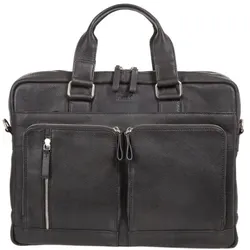 Jüscha Alassio Aktentasche CAMPO Leder Aktentasche Businessbag Businesstasche Dokumententasche Messengerbag schwarz 47032