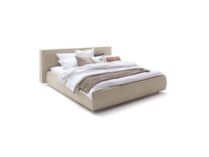 Kawola Polsterbett Carlo Taupe Flachgewebe, Textil, 140x200 cm, Schlafzimmer, Bett, Polsterbetten