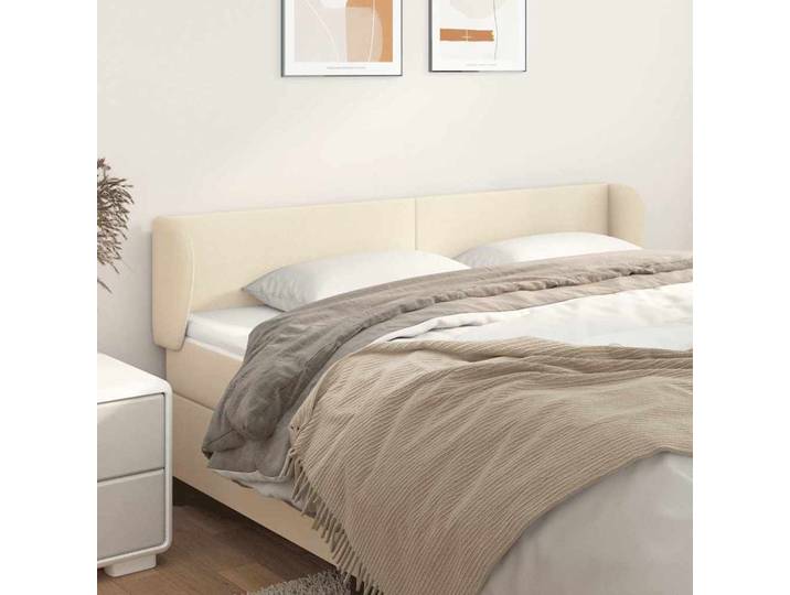 vidaXL Kopfteil mit Ohren Creme 163x23x78/88 cm Kunstleder