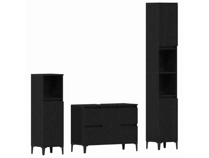 En solde  Jeu de mobilier de salle de bain 3 pièces - Ensemble de meubles - pour maison - Chêne noir L1070