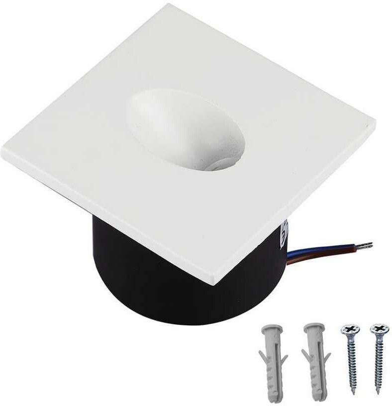 V-Tac Vt-1109 Faretto Led Segnapasso 3w Quadrato Bianco Da Incasso 3000k - Sku 211209