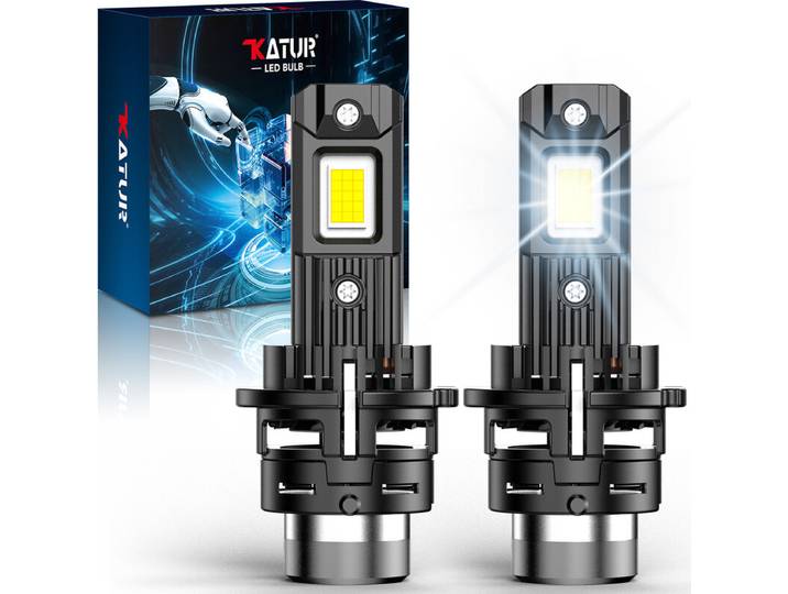 KATUR Ampoules LED D4S, 800 % d’intensité lumineuse, 30 000 lm, 6500 K blanc, 1:1 Plug &amp; Play, Phares de voiture D4S (Lot de 2)