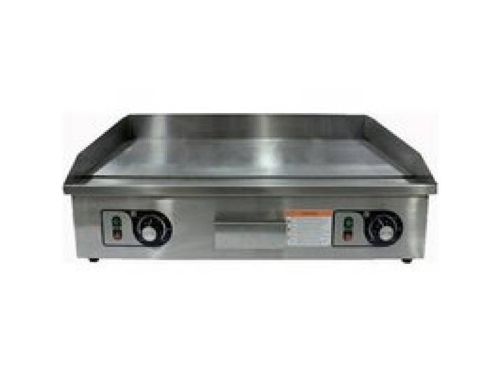 Plancha à snacker inox électrique 2 zones de chauffe plaque en acier lisse 4400 W 400 V - TRI