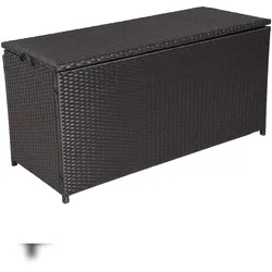 DELUKE Auflagenbox VERA Schwarz Polyester Gartenbox Aufbewahrungsbox Kissenbox Gartentruhe Outdoor