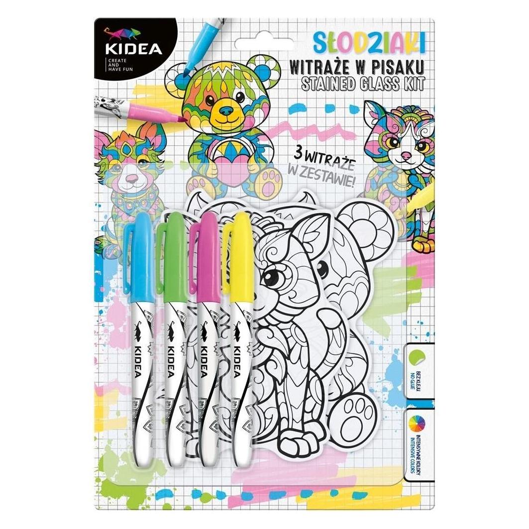 Derform Buntglas mit Filzstift KIDEA Teddybären (47609508)