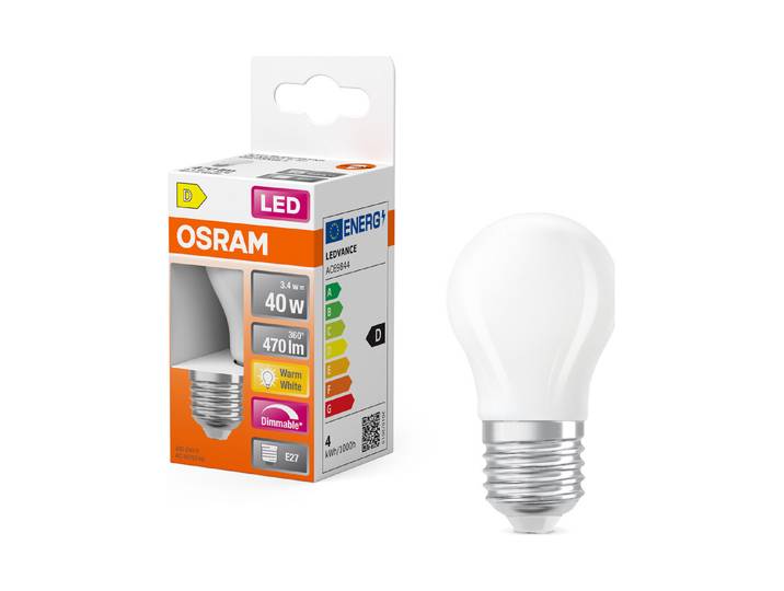 LED Tropfen P40 dim 3,4W 827 matt E27 ww