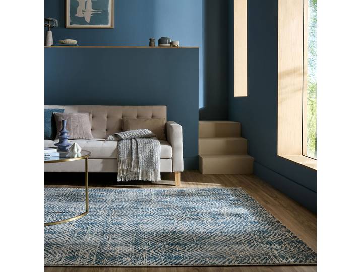 Kurzflorteppich Lua Blau/Blau 160 x 230cm Polyester