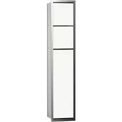 emco asis module 150 WC-Modul-Unterputzmodell, Toilettenpapierhalter, Feuchtpapierbox, Toilettenbürstengarnitur, 975027850, Farbe: chrom/optiwhite
