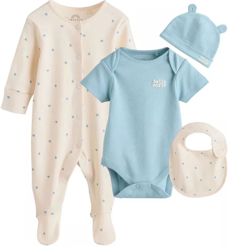 Next - Pyjama-Set, Baby Pyjama Set Body Hut Lätzchen, 6-9M, Blau