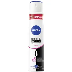 2x Nivea, Deo, Black & White Invisible Clear Spray XXL (Spray, 250 ml)