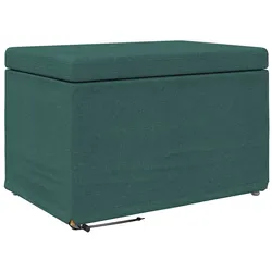 Dunkelgrüner Hocker 61 x 41 x 40 cm Stoff und Schichtholz Modell Apex Terrasse