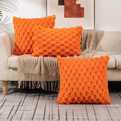 Perfect Picks Market "Snowflake Velvet Throw Pillow Cover For Sofa & Living Room Decor orange 19.69"" 19.69'' Inches"