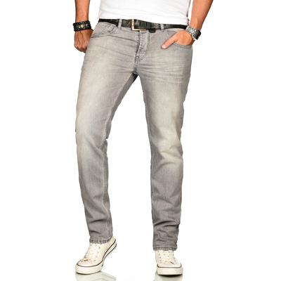 Stretch-Jeans ALESSANDRO SALVARINI "ASAngelo", Herren, Gr. W31L34, Länge 34, grau (as, 174, hellgrau), Obermaterial: 98% Baumwolle, 2% Elasthan, regular fit, Jeans, Angenehme Passform durch vorhandenen Elasthan Anteil