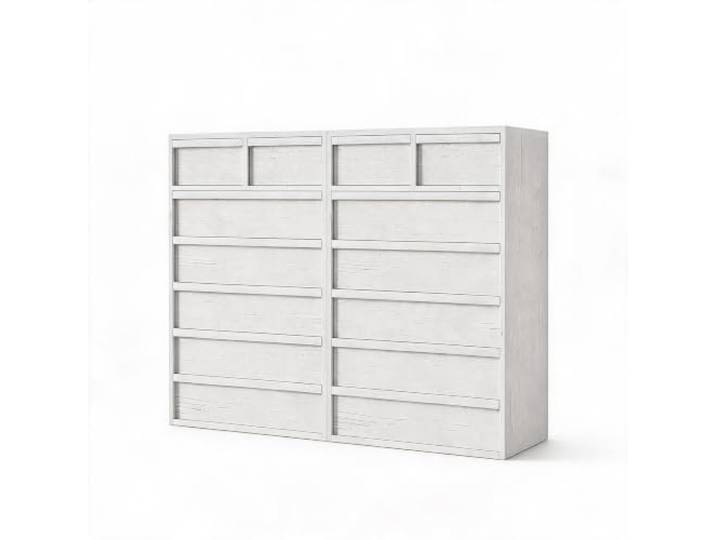 JustSmart Vielseitig & modern Kommode – Antikweiße 7-Schubladen-Kommode aus Holz, breite Aufbewahrung für Schlafzimmer, Wohnzimmer oder Flur, auch als TV-Schrank verwendbar – Farbe: Antique White,
