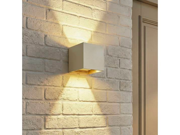 Applique murale extérieure moderne beige avec LED 2 lumières IP54